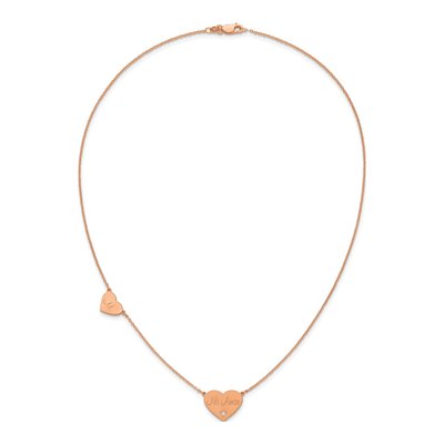 Rose Gold-Plated Sterling Silver Diamond 2-Station Necklace – view 4