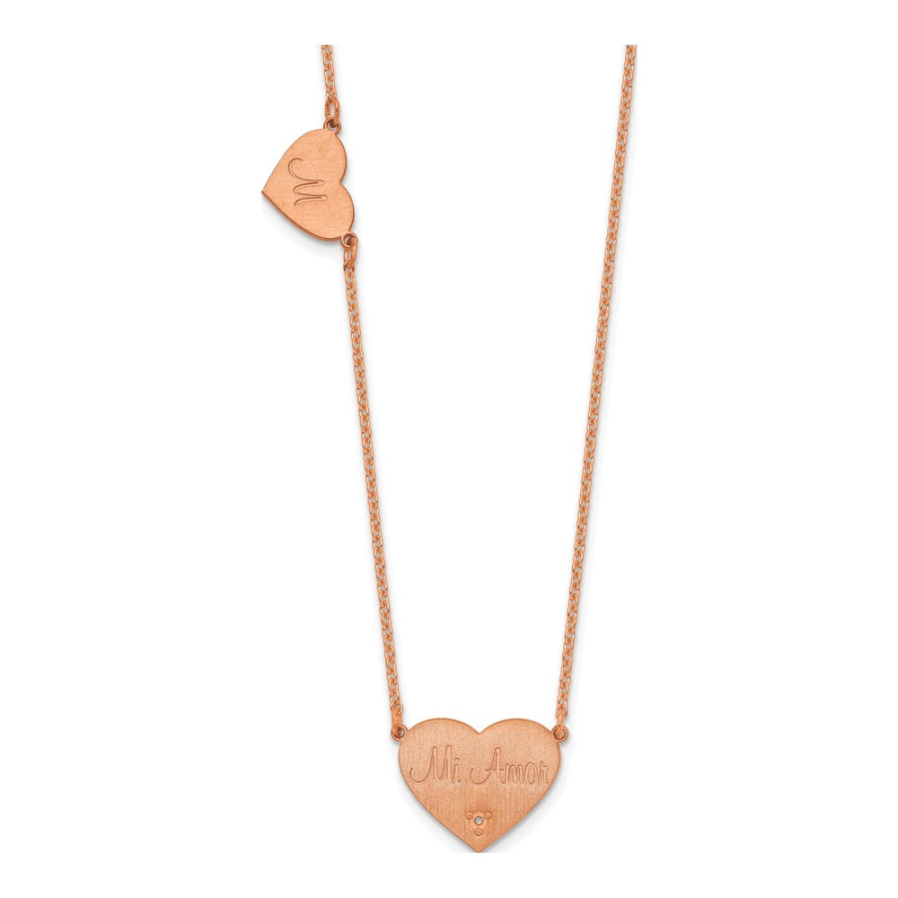 Rose Gold-Plated Sterling Silver Diamond 2-Station Necklace