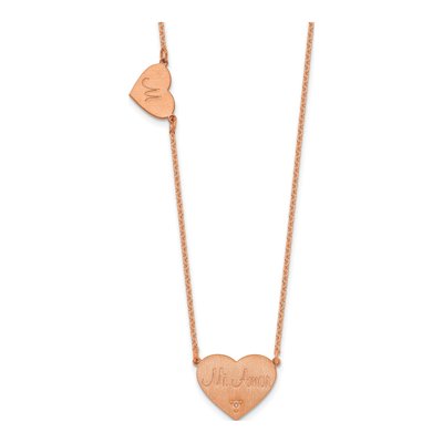 Rose Gold-Plated Sterling Silver Diamond 2-Station Necklace
