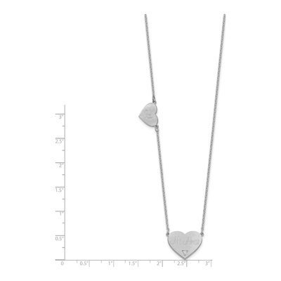 Sterling Silver Diamond 2-Station Heart Necklace – view 2