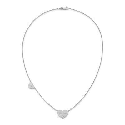 Sterling Silver Diamond 2-Station Heart Necklace – view 4