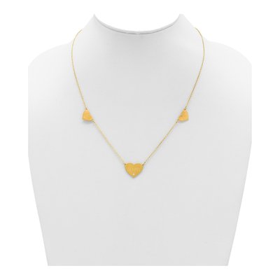 Gold-Plated Sterling Silver Diamond 3-Station Heart Necklace – view 3