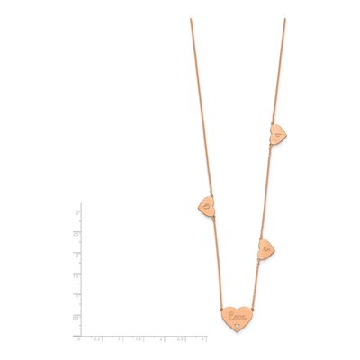 Rose Gold-Plated Sterling Silver Diamond 4-Station Necklace – view 2