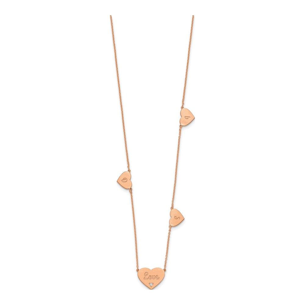 Rose Gold-Plated Sterling Silver Diamond 4-Station Necklace