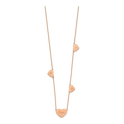 Rose Gold-Plated Sterling Silver Diamond 4-Station Necklace