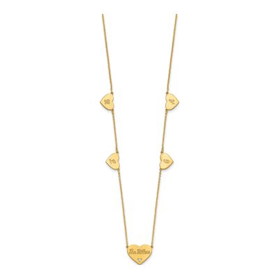Gold-Plated Sterling Silver Diamond 5-Station Necklace