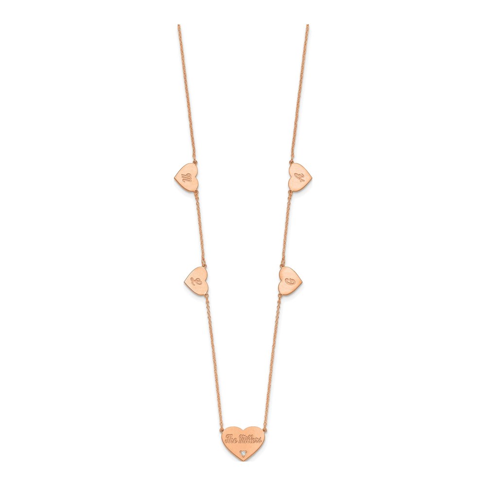 Rose Gold-Plated Sterling Silver Diamond 5-Station Necklace