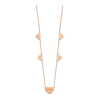 Rose Gold-Plated Sterling Silver Diamond 5-Station Necklace
