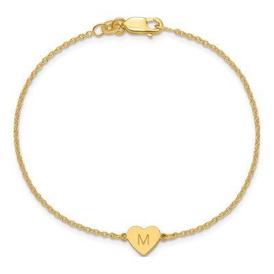 Gold-Plated Sterling Silver Personalized Heart Station Bracelet – view 4