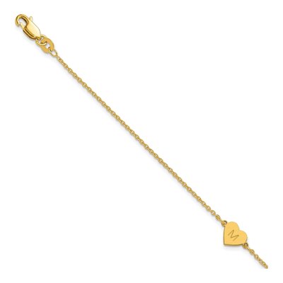 Gold-Plated Sterling Silver Personalized Heart Station Bracelet
