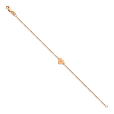 Rose Gold-Plated Sterling Silver Personalized Heart Station Bracelet – view 2
