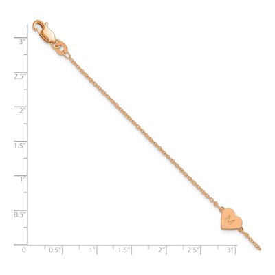 Rose Gold-Plated Sterling Silver Personalized Heart Station Bracelet – view 3