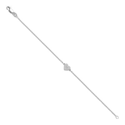 14K White Gold Heart Station Bracelet – view 2