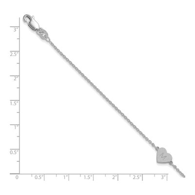 14K White Gold Heart Station Bracelet – view 3