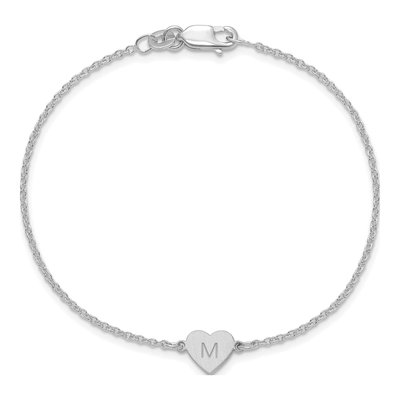 14K White Gold Heart Station Bracelet – view 4
