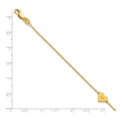 14K Yellow Gold Heart Station Bracelet – view 3