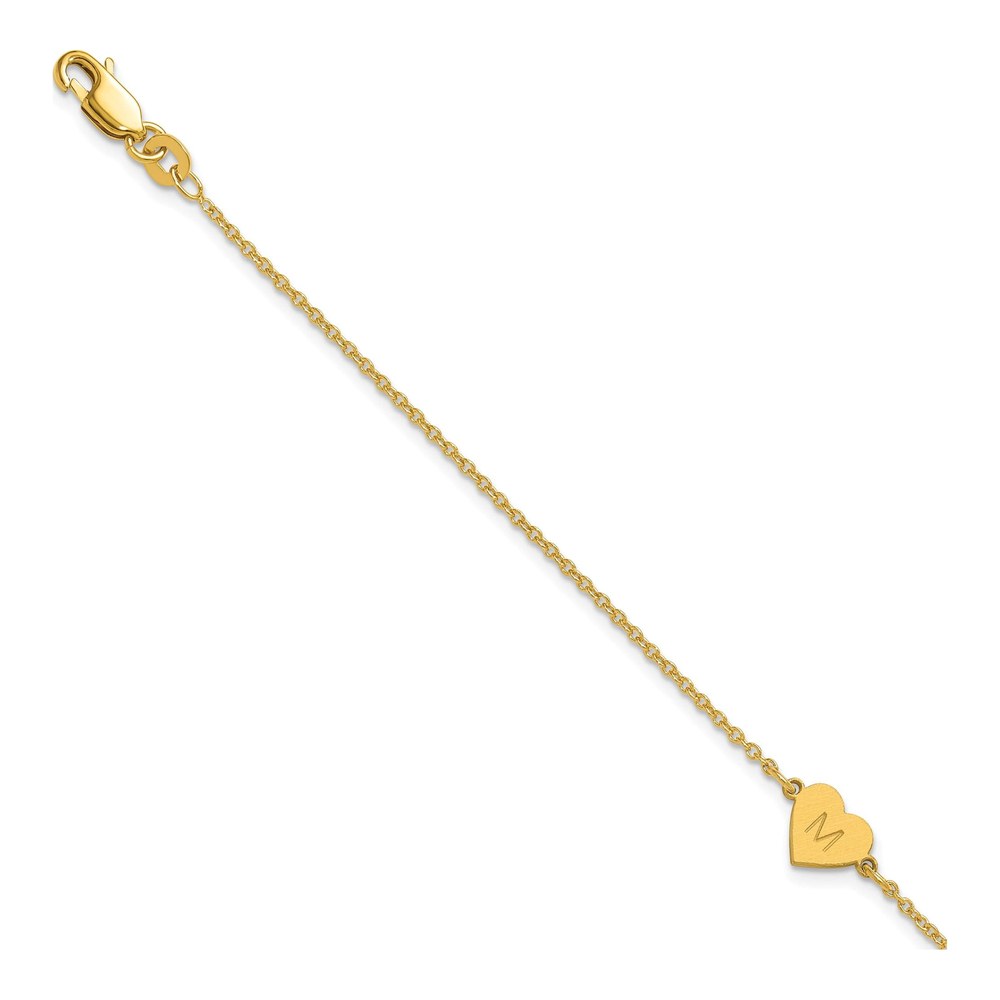 14K Yellow Gold Heart Station Bracelet