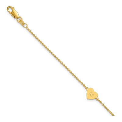 Gold-Plated Sterling Silver Personalized Heart Bracelet