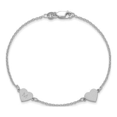 Sterling Silver Personalized 2-Station Heart Bracelet – view 4