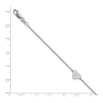 14K White Gold Heart Station Bracelet – view 3