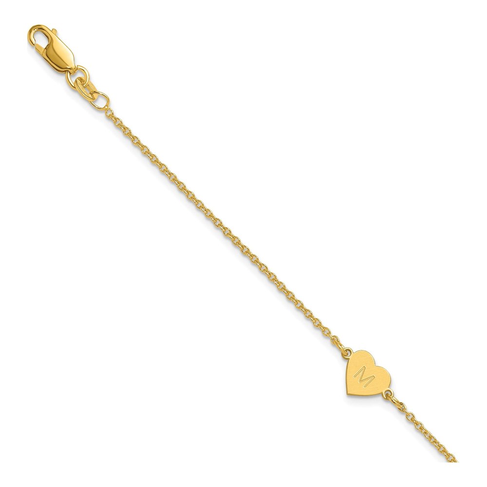 14K Yellow Gold 2-Station Heart Bracelet