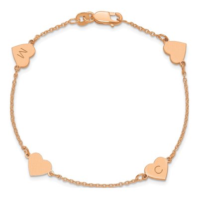 Rose Gold-Plated Sterling Silver Personalized 4-Station Bracelet – view 4