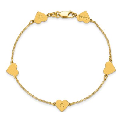 Gold-Plated Sterling Silver Personalized 5-Station Bracelet – view 3