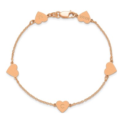 Rose Gold-Plated Sterling Silver Personalized 5-Station Bracelet – view 3