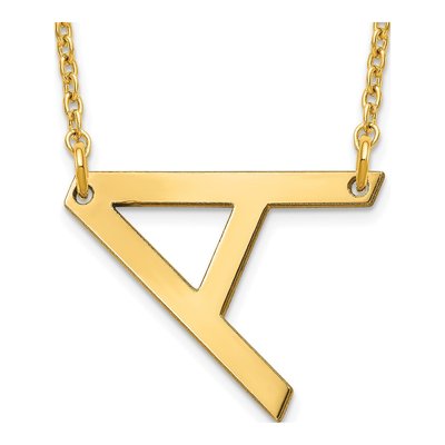 Gold-Plated Sterling Silver Small Letter A Necklace