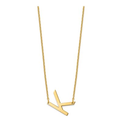 Gold-Plated Sterling Silver Letter K Necklace – view 2