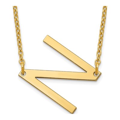 Gold-Plated Sterling Silver Letter N Necklace