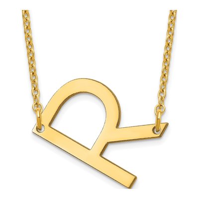 Gold-Plated Sterling Silver Letter R Necklace
