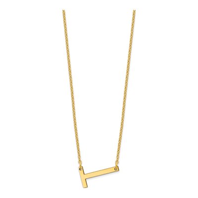 Gold-Plated Sterling Silver Letter T Necklace – view 2