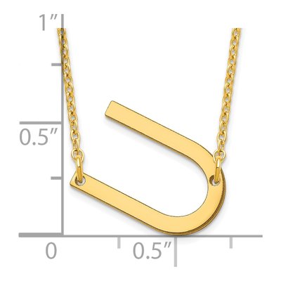 Gold-Plated Sterling Silver Letter U Necklace – view 3