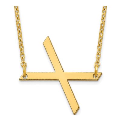 Gold-Plated Sterling Silver Letter X Necklace