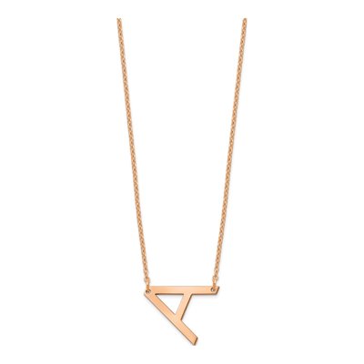 14K Rose Gold Small Letter A Necklace – view 2