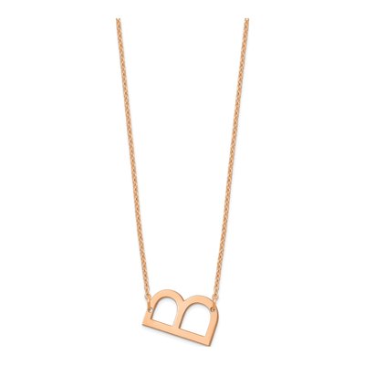 14K Rose Gold Small Letter B Necklace – view 2