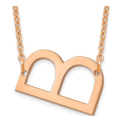 14K Rose Gold Small Letter B Necklace