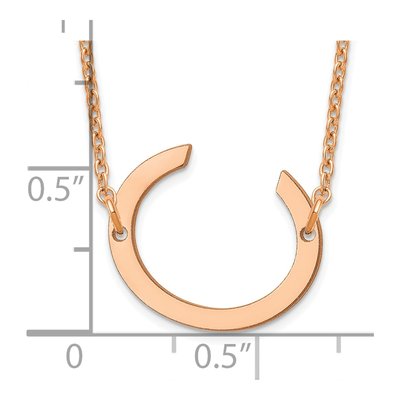 14K Rose Gold Small Letter C Necklace – view 3