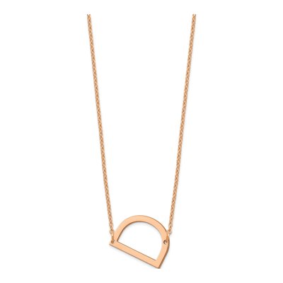 14K Rose Gold Small Letter D Necklace – view 2
