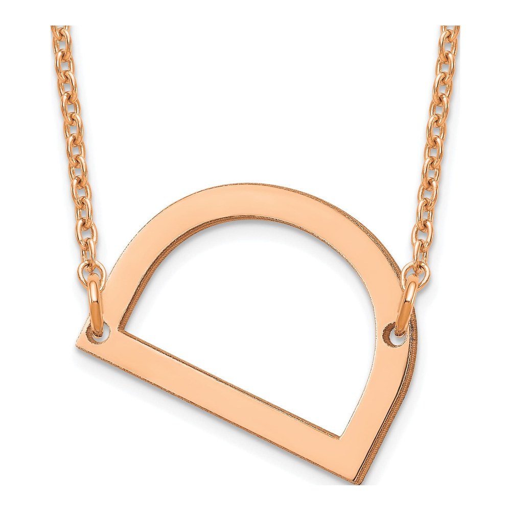 14K Rose Gold Small Letter D Necklace
