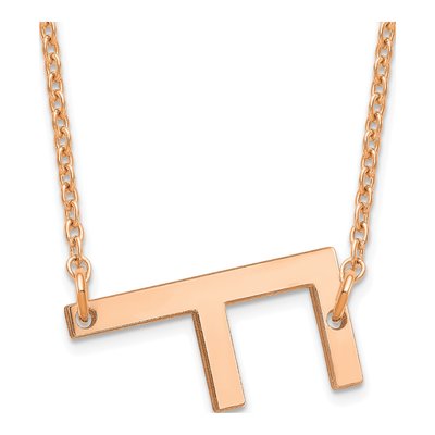 14K Rose Gold Small Letter F Necklace
