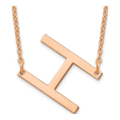 14K Rose Gold Small Letter H Necklace