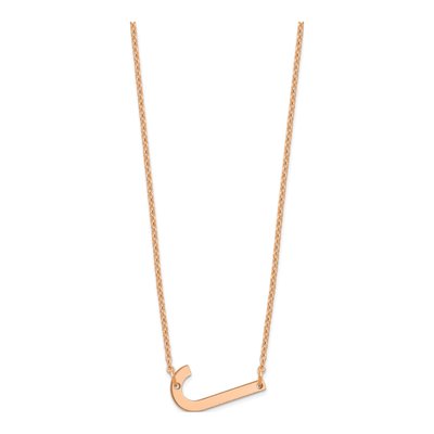 14K Rose Gold Small Letter J Necklace – view 2