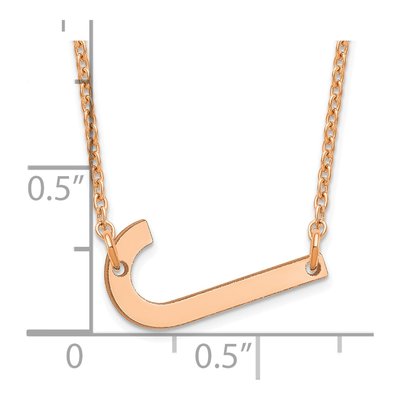 14K Rose Gold Small Letter J Necklace – view 3