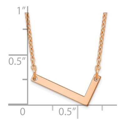 14K Rose Gold Small Letter L Necklace – view 3