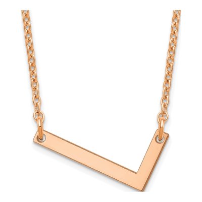 14K Rose Gold Small Letter L Necklace