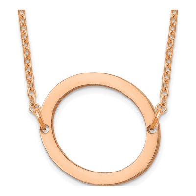 14K Rose Gold Small Letter O Necklace