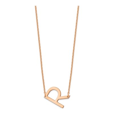 14K Rose Gold Letter R Necklace – view 2
