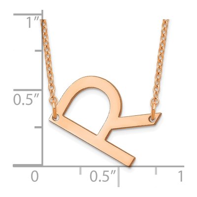 14K Rose Gold Letter R Necklace – view 3